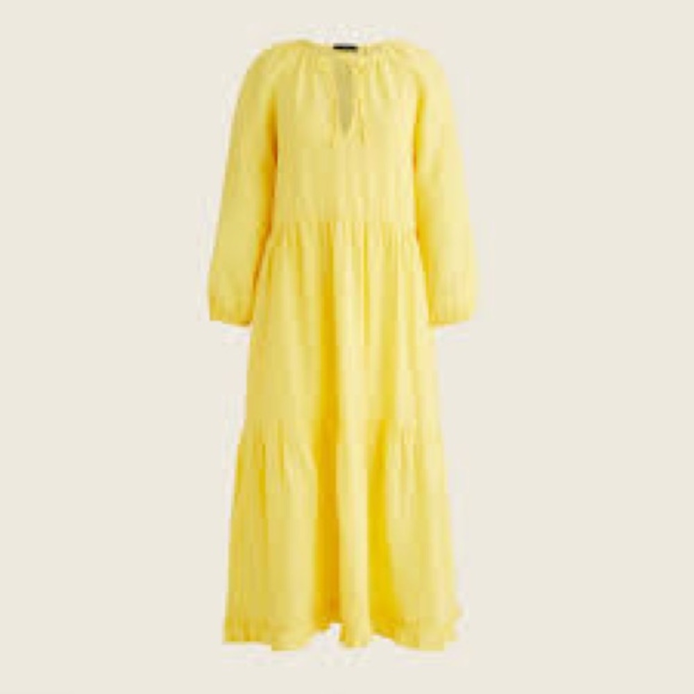 NWT J.Crew Linen Tiered Dress XS/S - Picture 3 of 3